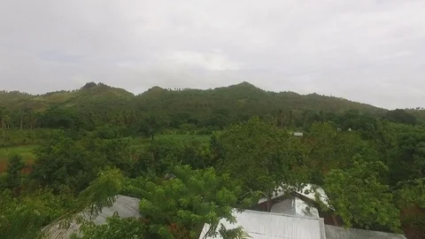 View from the drone to large forests and green hills Stock Footage 72139463