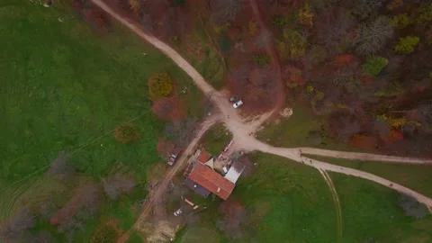 View from the drone of the mountains in autumn. Stock Footage 220676279