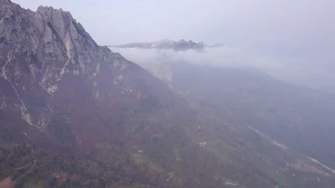 View from the drone of the mountains in autumn. Stock Footage 220676349