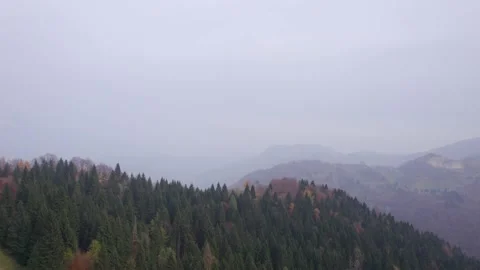 View from the drone of the mountains in autumn. Stock Footage 220676538