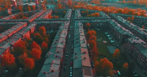 View from the drone on the Nikiszowiec Video stock 190468583