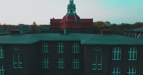View from the drone on the Nikiszowiec Stock Footage 190468720
