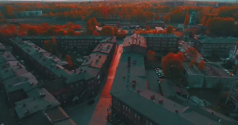 View from the drone on the Nikiszowiec Stock Footage 190472072