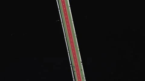 View by drone of pedestrian bridge over the Dnieper rive in Kiev city. Stock Footage 199796589