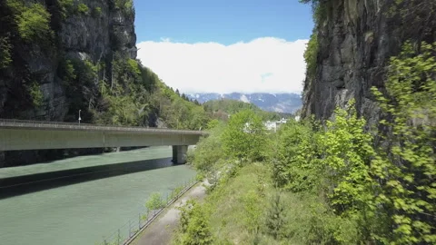 View from a drone. Road to Feldkirch Stock Footage 265079769