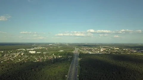 View from the drone to the road 動画素材 76842189