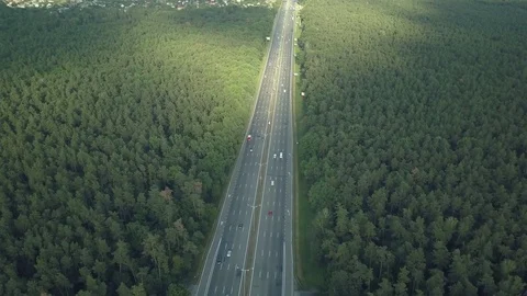 View from the drone to the road 動画素材 76842232