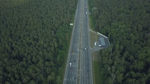 View from the drone to the road 動画素材 76842270