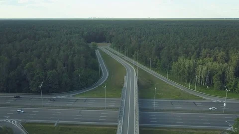 View from the drone to the road Stock Footage 76842356
