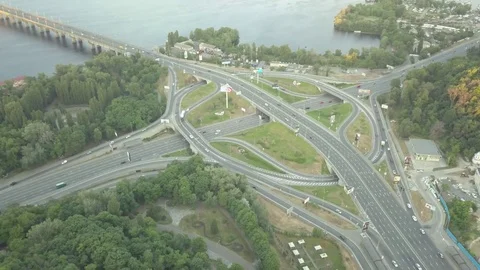 View from the drone to the road 動画素材 76842432