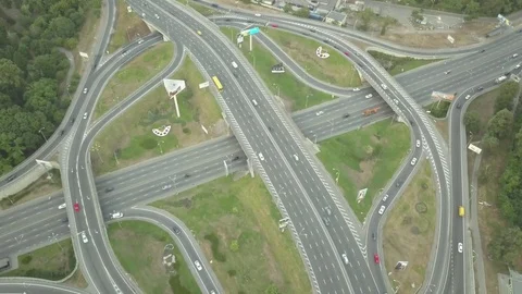 View from the drone to the road 動画素材 76842441