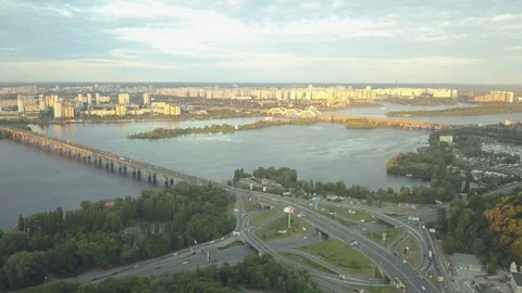 View from the drone to the road 動画素材 76842470