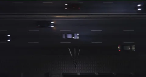 A view from a drone on the road at night Stock-Footage 150747339