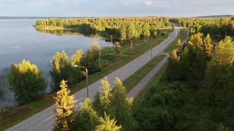 View from the drone on a road with some cyclists. Stock Footage 114983147