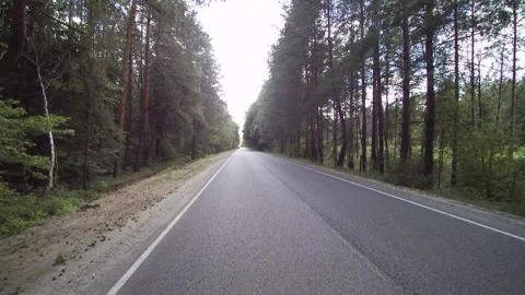 View from the drone. Road. Trees. Roadside. Summer. Видео 149368251