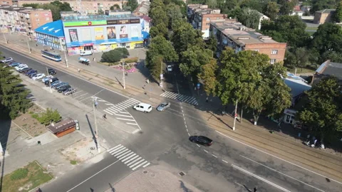 View from the drone. Small town in summer. Konotop. Ukraine. Видео 149208441