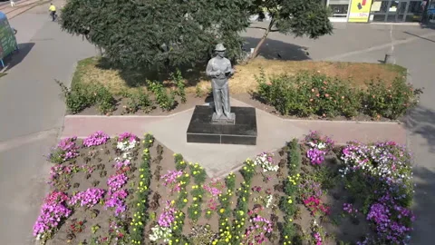 View from the drone. Small town in summer. Konotop. Ukraine. Видео 149208443