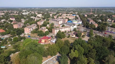 View from the drone. Small town in summer. Konotop. Ukraine. Stock-Footage 149208461