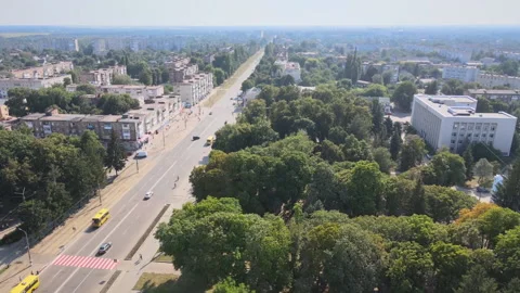 View from the drone. Small town in summer. Konotop. Ukraine. Видео 149208465