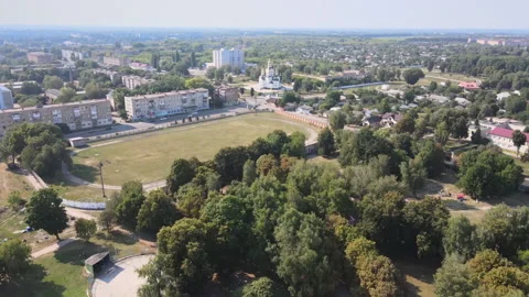 View from the drone. Small town in summer. Konotop. Ukraine. Видео 149208524