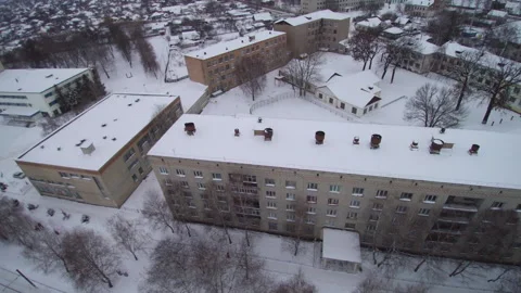 View from the drone. Small town in winter. Konotop. Ukraine. Stock-Footage 149208057
