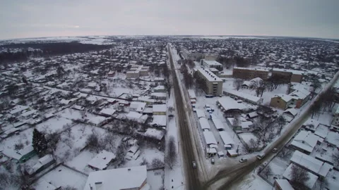 View from the drone. Small town in winter. Konotop. Ukraine. Stock-Footage 149208074