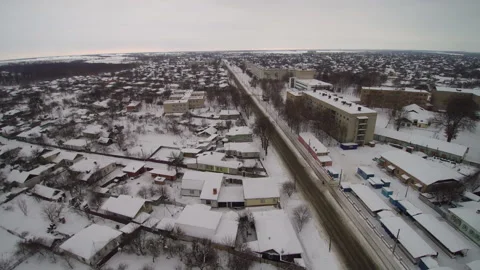 View from the drone. Small town in winter. Konotop. Ukraine. Stock-Footage 149208153
