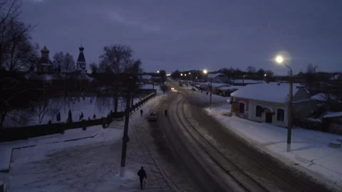View from the drone. Small town in winter. Konotop. Ukraine. Stock-Footage 149208193