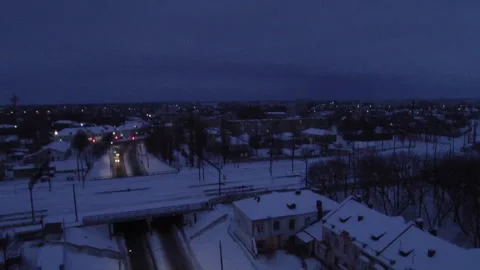 View from the drone. Small town in winter. Konotop. Ukraine. Stock-Footage 149208225