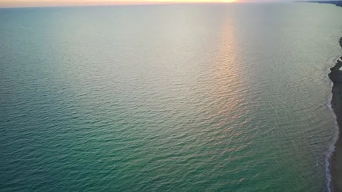 View from the drone. sunset over the sea, clip Stock Footage 153282541