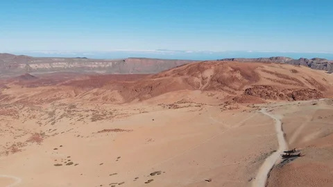 View from the drone on the Teide National Park, Tenerife Stock Footage 111246898