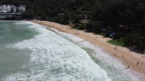 View from a drone to a tropical beach Stock Footage 166780806