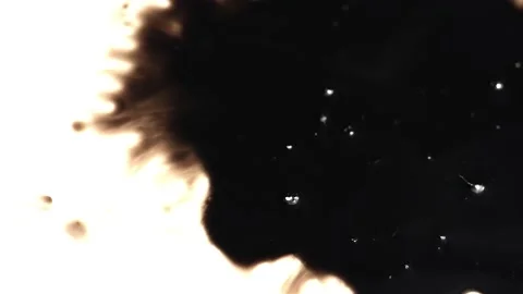 View of dropping black ink over white background 動画素材 147703808