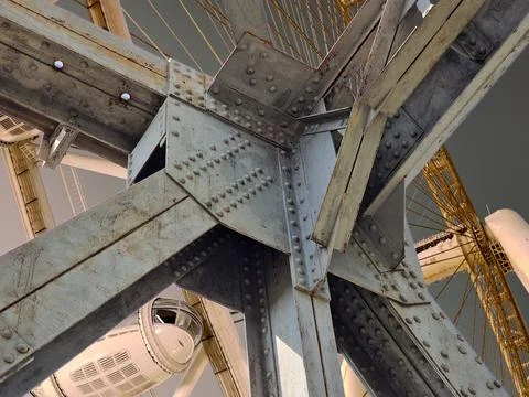 View of Dubai architecture through the bridge arch Stock Photos