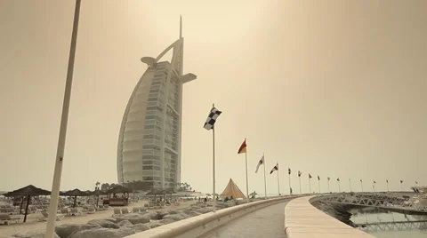 View on Dubai BurjAlArab Video stock 37449552
