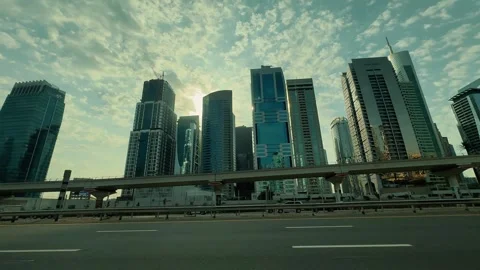 View of Dubai from the highway 16 库存影片 328850339