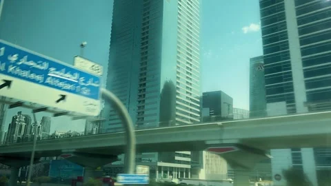 View of Dubai from the highway TimeLaps 1 Stock Footage 328851676