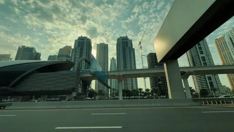 View of Dubai from the highway TimeLaps 3 Stock Footage 328851687
