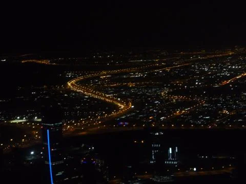 A view of Dubai at night Foto stock
