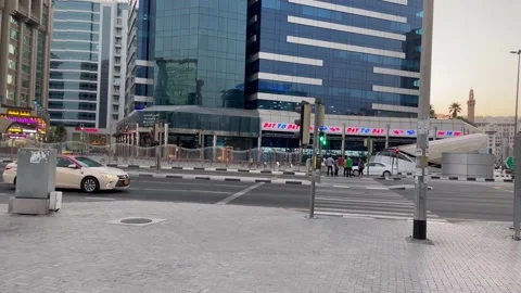 View of Dubai Road side with beautiful buildings Stock Footage 157582373