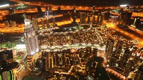 View of Dubai from the sky Stockbeeldmateriaal 64229578
