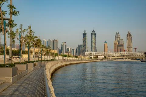 View of dubai on sundown Stock Photos