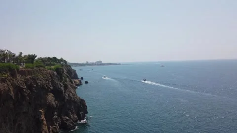 View of Duden Park and the Mediterranean Sea in Antalya Turkey Stock Footage 252128444