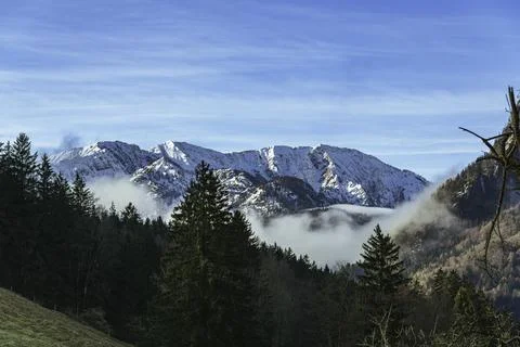 View To Duerrnbachhorn While Hiking In The Alpine Foothills Stock Photos