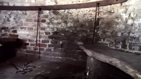 View in the dungeon of the Castle. Stock Footage 84141740