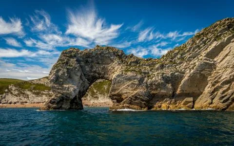 A view of the Durdle Door from a different angle, Jurassic Coast, United Kingdom Stock Photos