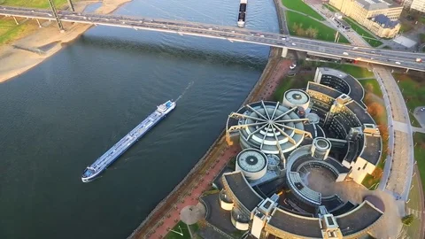 View of Dusseldorf from height Video stock 69743931