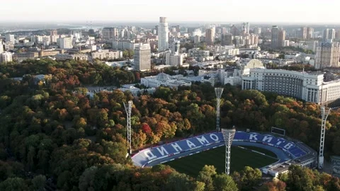 View of the Dynamo stadium and evening Kiev(Ukraine) Stock Footage 171815125