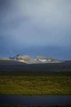 View of dyrfjoll mountain Stock Photos