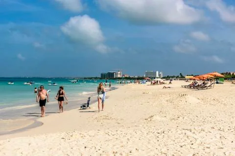 View of Eagle Beach in Aruba Stock Photos